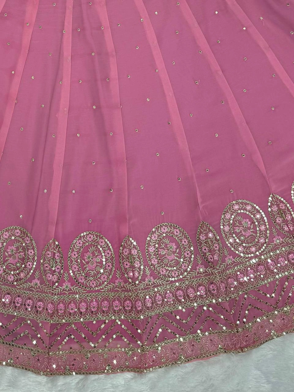 Pastel Pink Georgette Lehenga Choli