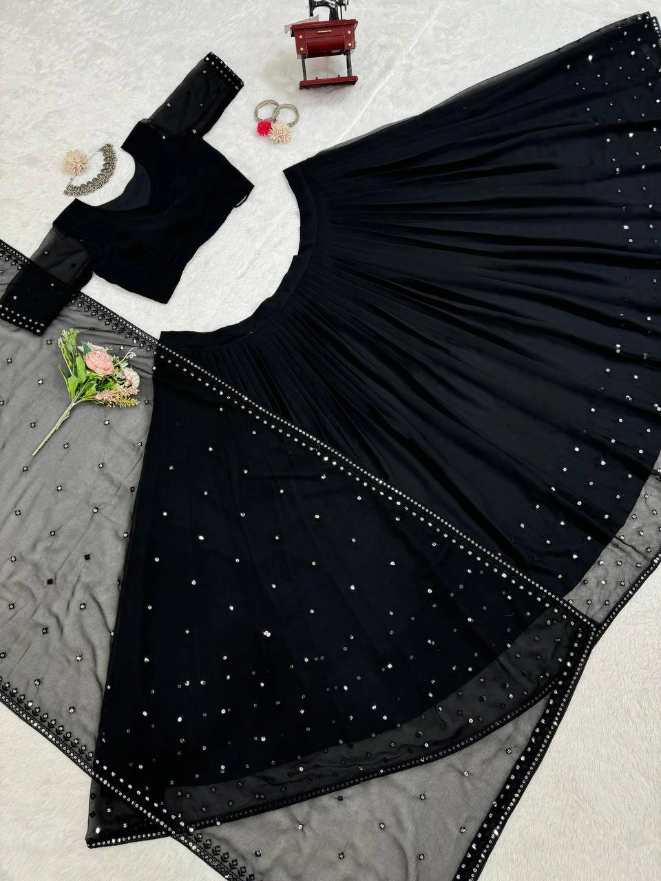 Black Georgette Lehenga Choli