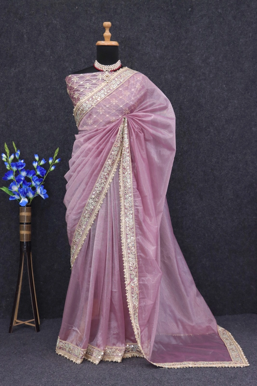 Purple tissue silk saree