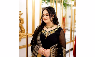Black Georgette Gown with Exquisite Sequins