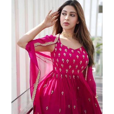 SHIV Georgette Kurti with Sharara Set