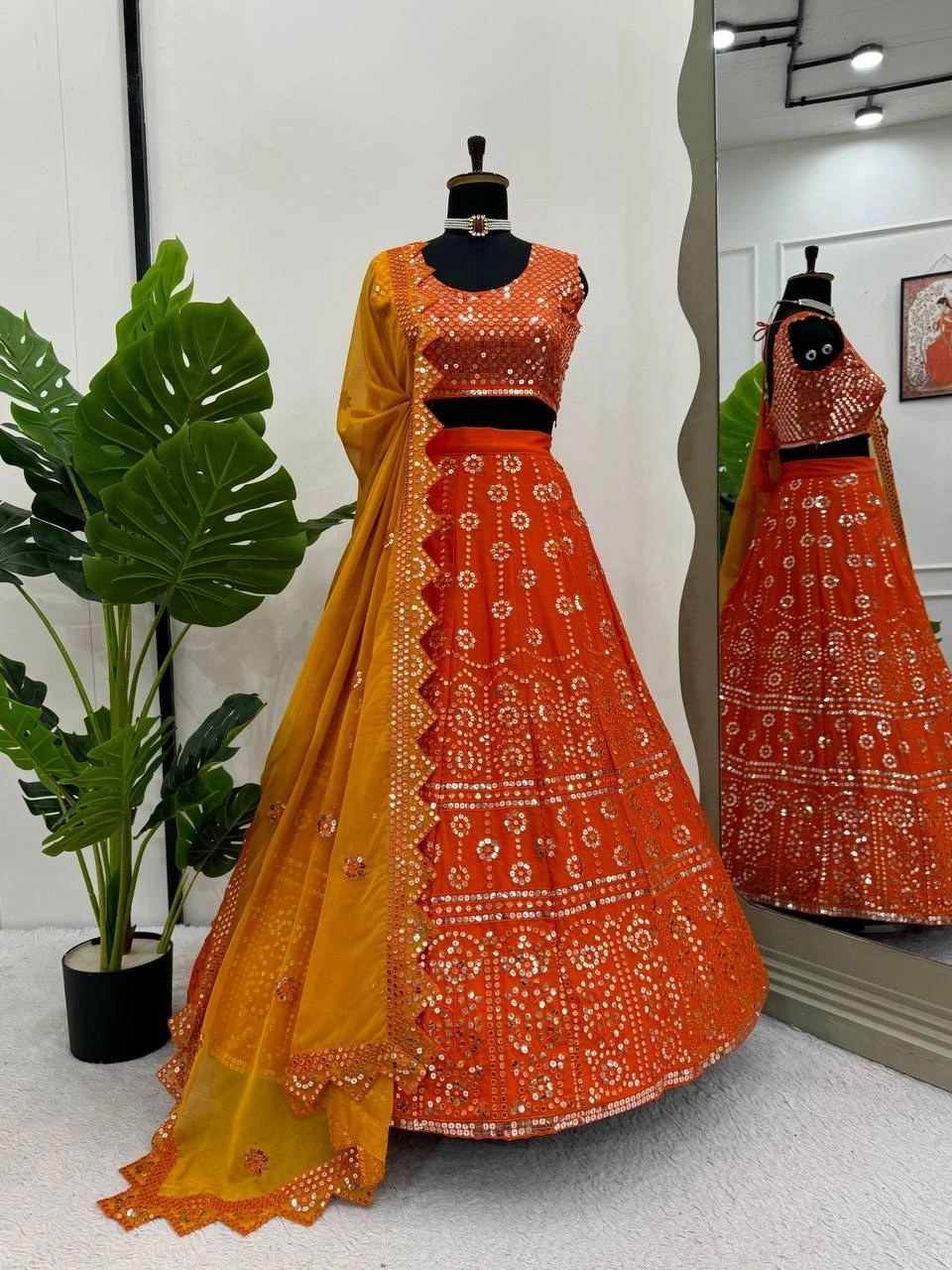 sequence work lehenga