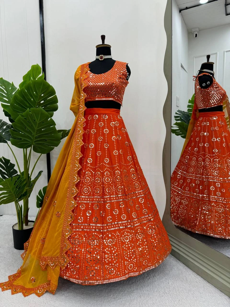 sequence work lehenga