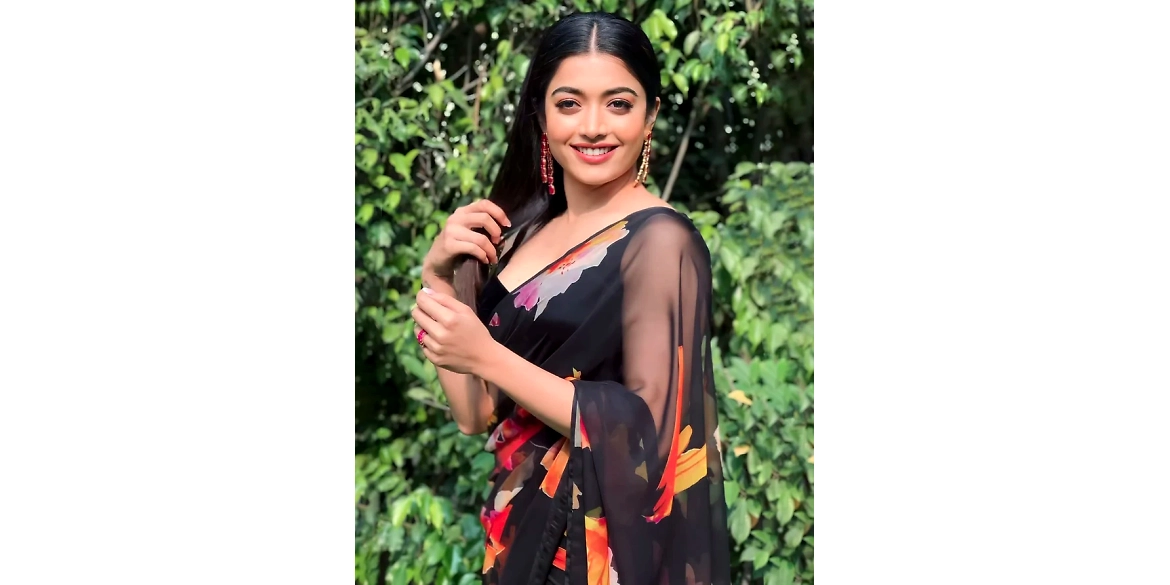Rashmika Mandanna Black Saree