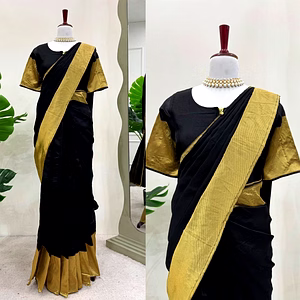 Black Kota Silk Saree
