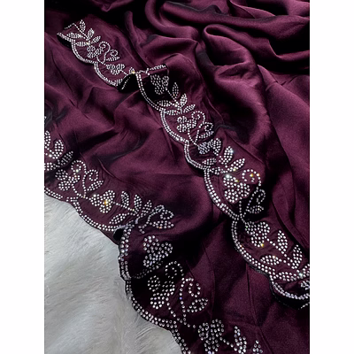 nidhi tex wine rangoli silk saree with swarovski work