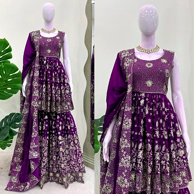 Riya Purple Eid Special Elegant Sharara Set