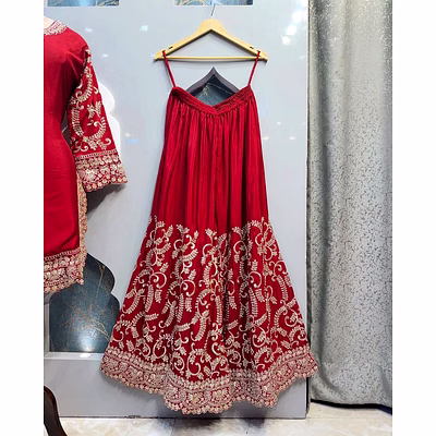 riya tex red sequin zari embroidered sharara