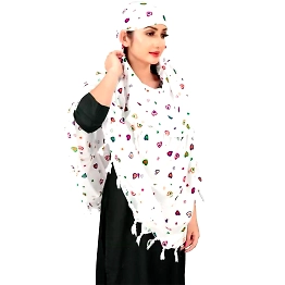 Double Heart Design Ladies Scarf