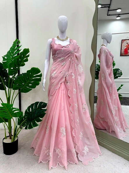 Pink Jimmy Choo Saree-Pink-1