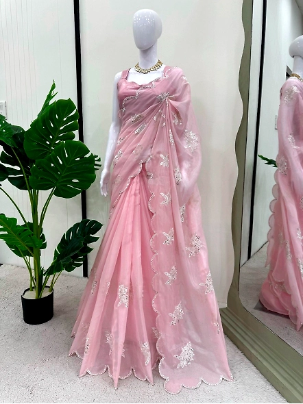 Pink Jimmy Choo Saree-Pink-2
