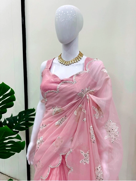 Pink Jimmy Choo Saree-Pink-3