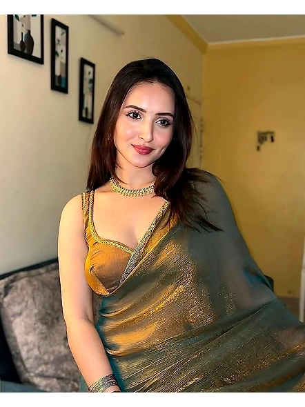 Fendi Saree With Hand-Worked Lace Border