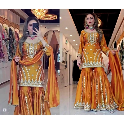 Nency Stunning Yellow Sharara Suit for Women