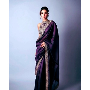 Ananya Panday Purple Jimmy Choo Sarees