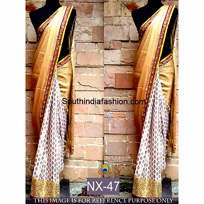 shiv cream georgette saree with blouse
