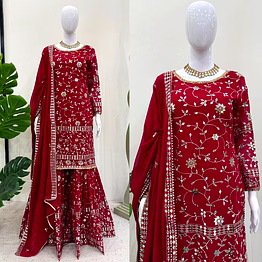riya tex georgette suit set with intricate workmanship