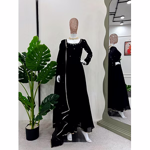 Black Georgette Embroidery Salwar Suit