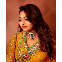 shiv yellow georgette mirror work saree