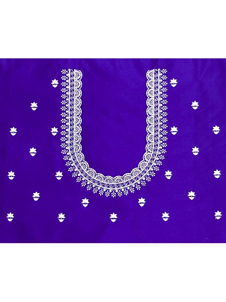 Blue Simple Embroidery Designs Blouse