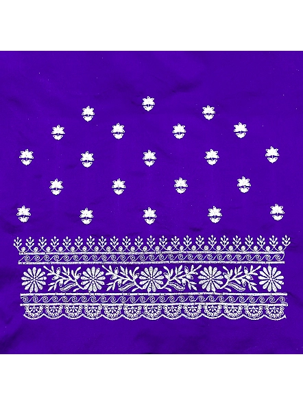 Blue Simple embroidery blouse designs