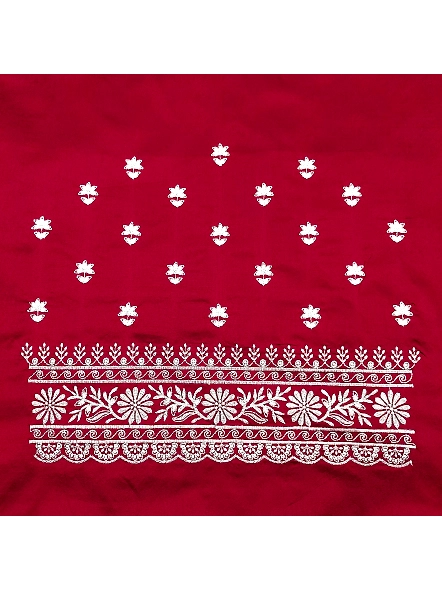 Maroon Simple embroidery blouse designs