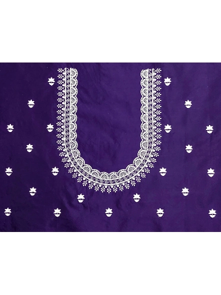 Navy Blue Simple Embroidery Designs Blouse
