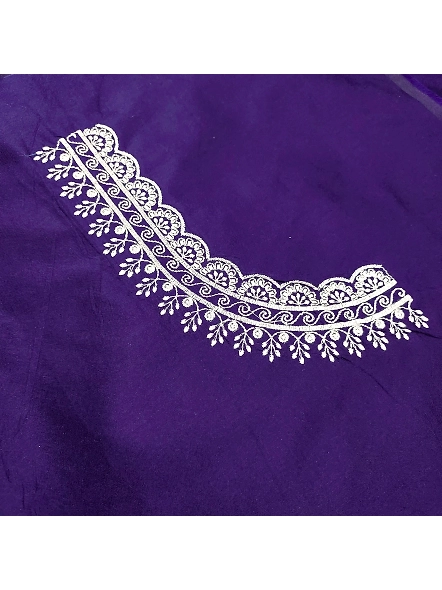 Navy Blue Minimalist embroidered blouse patterns