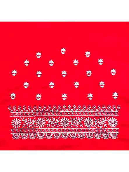 Red Simple embroidery blouse designs