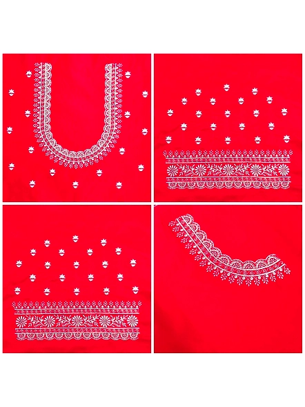 Red Easy embroidery designs for blouses