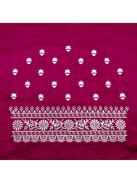 Wine Simple embroidery blouse designs