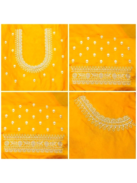 Yellow Easy embroidery designs for blouses