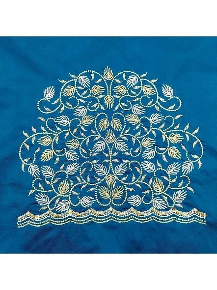 Premium Embroidery Blouse Material-Aqua