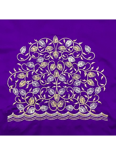 Premium Embroidery Blouse Material-Blue-1