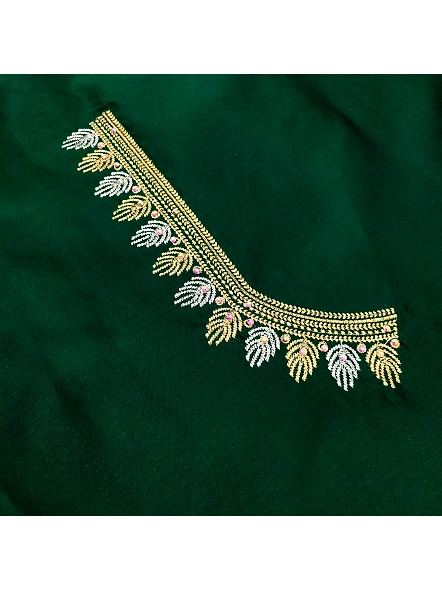 Premium Embroidery Blouse Material-Green-2
