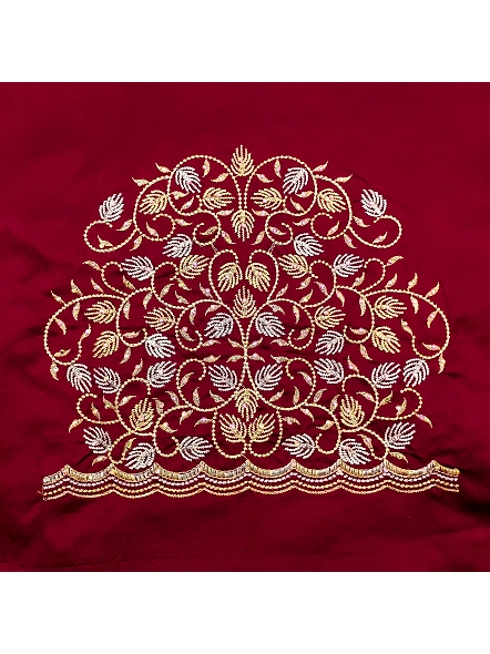Premium Embroidery Blouse Material-Maroon-1
