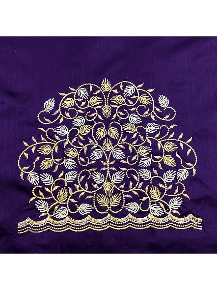 Premium Embroidery Blouse Material-Navy Blue-1
