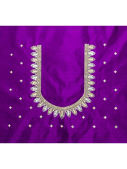 Premium Embroidery Blouse Material-Malati_Purple