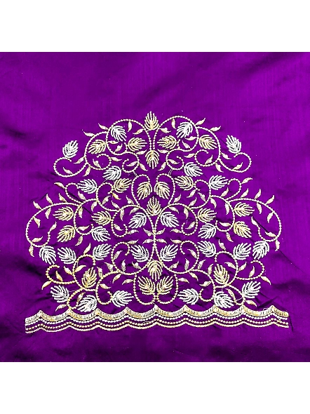 Premium Embroidery Blouse Material-Purple-1