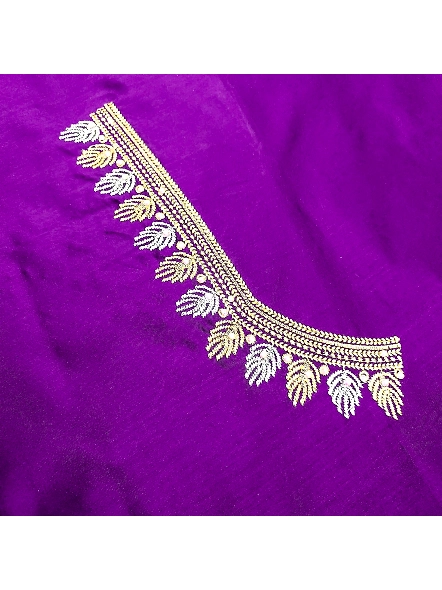 Premium Embroidery Blouse Material-Purple-2