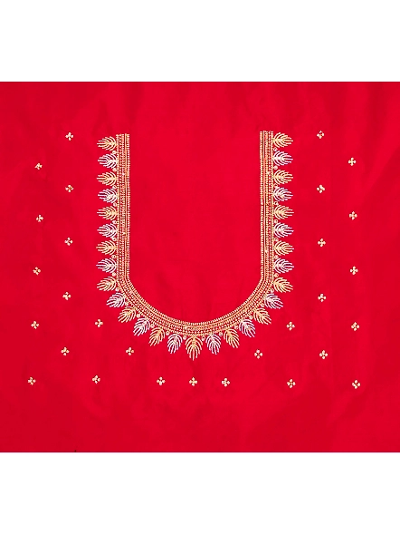 Premium Embroidery Blouse Material-Malati_Red