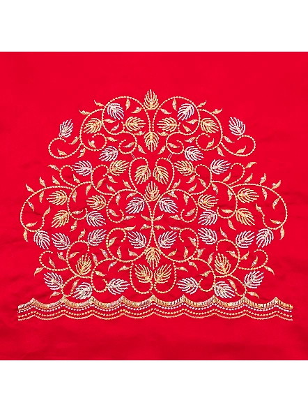 Premium Embroidery Blouse Material-Red-1