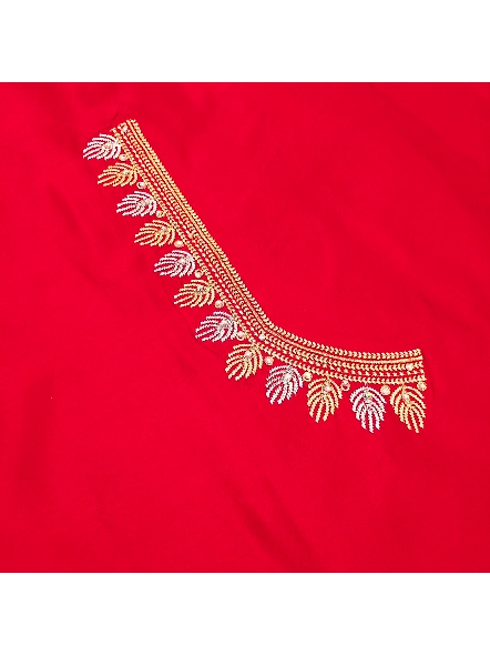 Premium Embroidery Blouse Material-Red-2