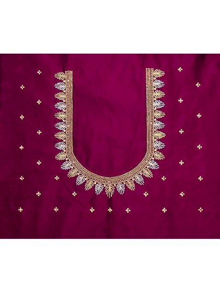 Premium Embroidery Blouse Material-Malati_Wine