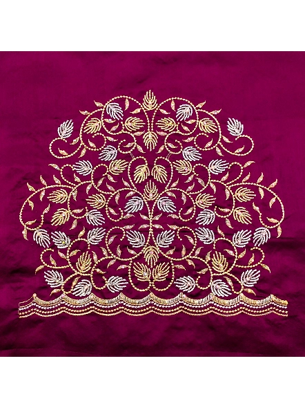Premium Embroidery Blouse Material-Wine-1
