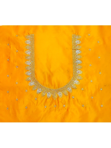 Premium Embroidery Blouse Material-Malati_Yellow