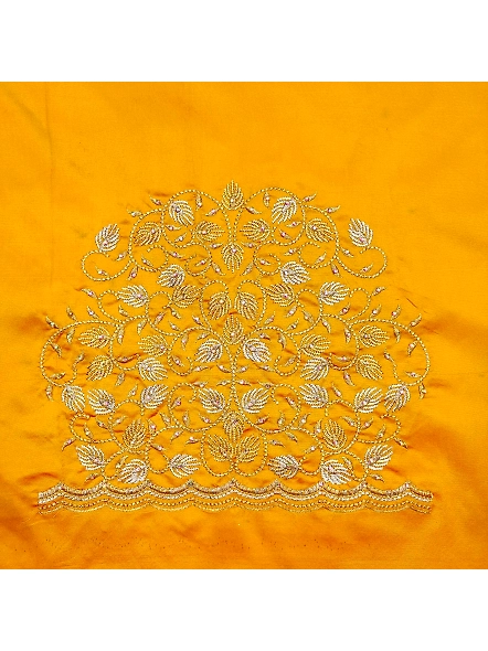 Premium Embroidery Blouse Material-Yellow-1