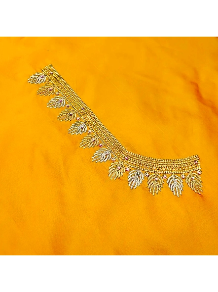 Premium Embroidery Blouse Material-Yellow-2