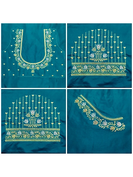 Exquisite Embroidered Blouses-Aqua-3