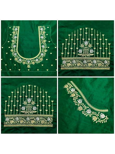 Exquisite Embroidered Blouses-Green-3